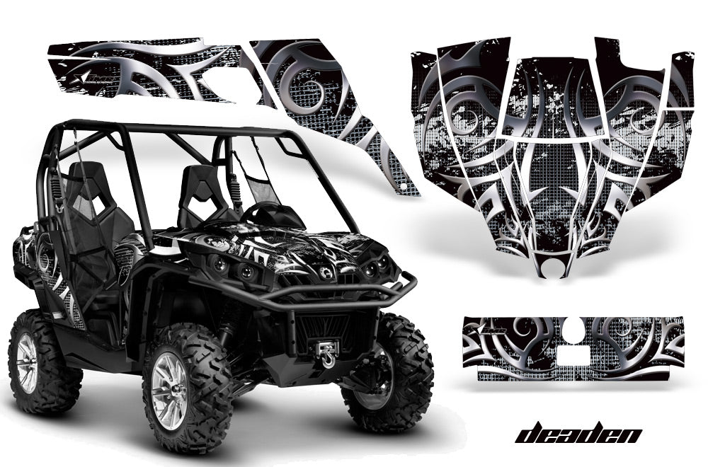 UTV Graphics Kit SXS Decal Sticker Wrap For Can-Am Commander 800 1000 DEADEN BLACK-atv motorcycle utv parts accessories gear helmets jackets gloves pantsAll Terrain Depot