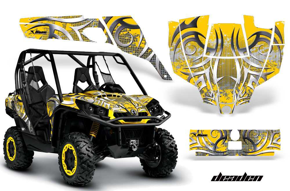 UTV Graphics Kit SXS Decal Sticker Wrap For Can-Am Commander 800 1000 DEDAEN YELLOW-atv motorcycle utv parts accessories gear helmets jackets gloves pantsAll Terrain Depot