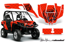 UTV Graphics Kit SXS Decal Sticker Wrap For Can-Am Commander 800 1000 RELOADED BLACK RED-atv motorcycle utv parts accessories gear helmets jackets gloves pantsAll Terrain Depot