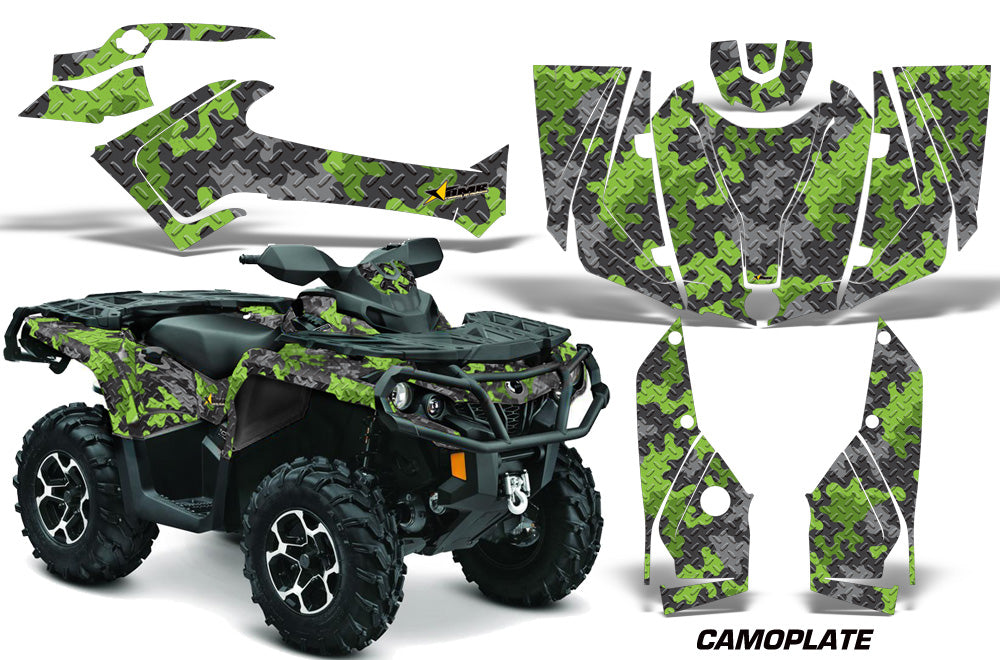 ATV Graphics Kit Decal Wrap For CanAm Outlander 800R/1000 XT-P DPS SST G2 CAMOPLATE GREEN-atv motorcycle utv parts accessories gear helmets jackets gloves pantsAll Terrain Depot