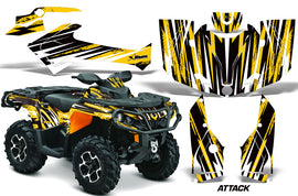 ATV Graphics Kit Decal Wrap For CanAm Outlander 800R/1000 XT-P DPS SST G2 ATTACK YELLOW-atv motorcycle utv parts accessories gear helmets jackets gloves pantsAll Terrain Depot