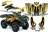 ATV Graphics Kit Decal Wrap For CanAm Outlander 800R/1000 XT-P DPS SST G2 ATTACK YELLOW