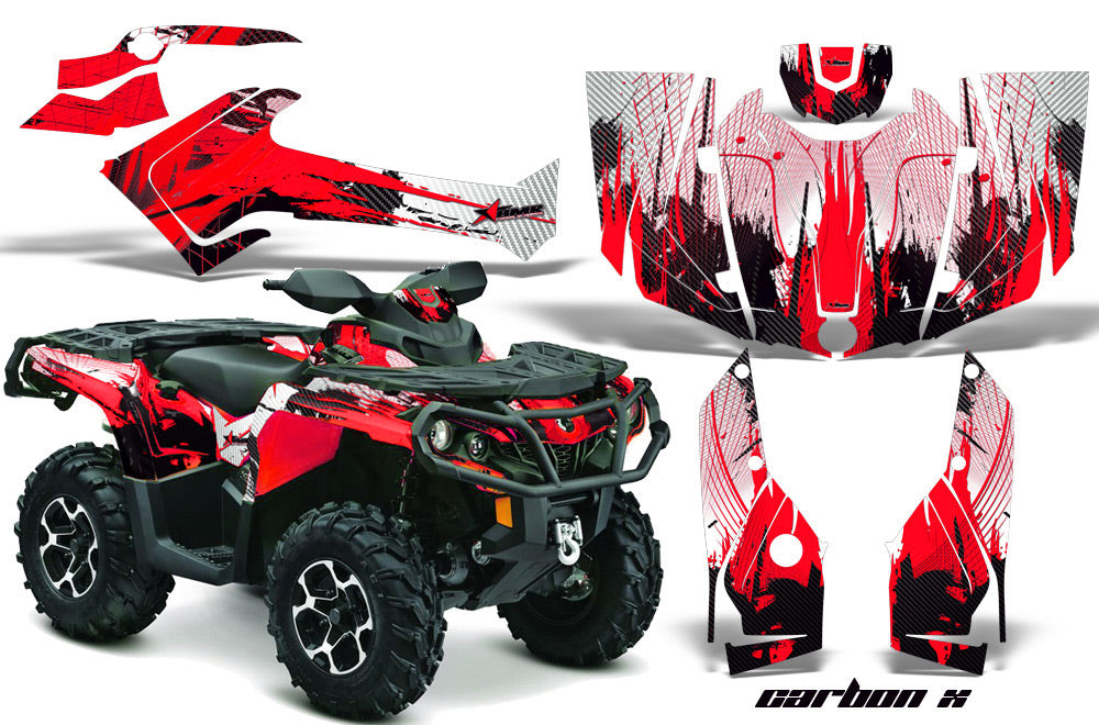 ATV Graphics Kit Decal Wrap For CanAm Outlander 800R/1000 XT-P DPS SST G2 CARBONX RED-atv motorcycle utv parts accessories gear helmets jackets gloves pantsAll Terrain Depot
