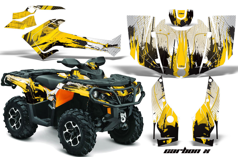 ATV Graphics Kit Decal Wrap For CanAm Outlander 800R/1000 XT-P DPS SST G2 CARBONX YELLOW-atv motorcycle utv parts accessories gear helmets jackets gloves pantsAll Terrain Depot