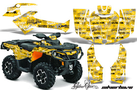 ATV Graphics Kit Decal Wrap For CanAm Outlander 800R/1000 XT-P DPS SST G2 SSSH BLACK YELLOW-atv motorcycle utv parts accessories gear helmets jackets gloves pantsAll Terrain Depot