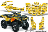 ATV Graphics Kit Decal Wrap For CanAm Outlander 800R/1000 XT-P DPS SST G2 SSSH BLACK YELLOW