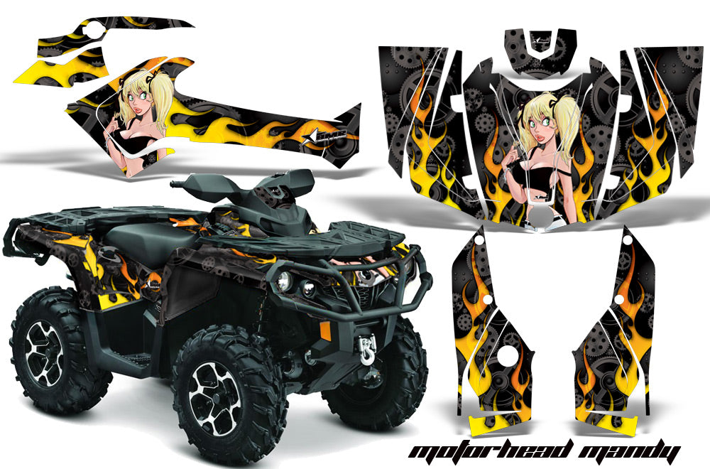 ATV Graphics Kit Decal Wrap For CanAm Outlander 800R/1000 XT-P DPS SST G2 MOTO MANDY BLACK-atv motorcycle utv parts accessories gear helmets jackets gloves pantsAll Terrain Depot
