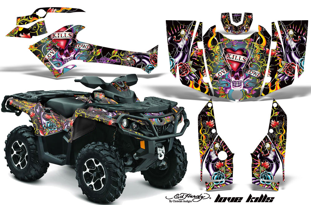 ATV Graphics Kit Decal Wrap For CanAm Outlander 800R/1000 XT-P DPS SST G2 EDHLK BLACK-atv motorcycle utv parts accessories gear helmets jackets gloves pantsAll Terrain Depot