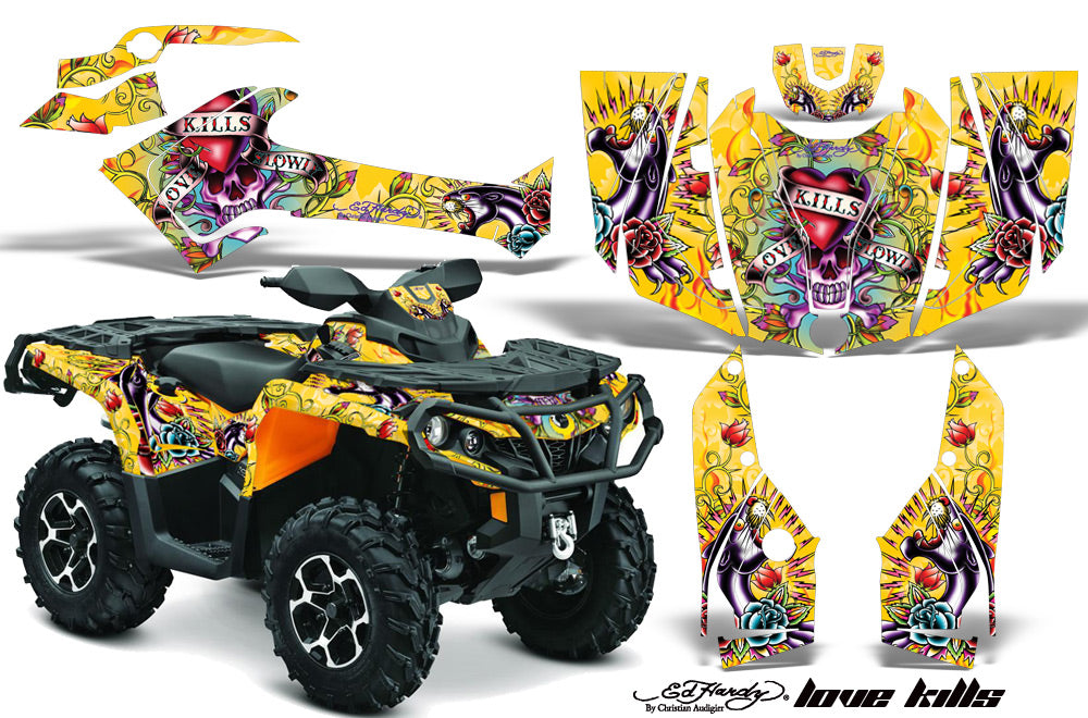 ATV Graphics Kit Decal Wrap For CanAm Outlander 800R/1000 XT-P DPS SST G2 EDHLK YELLOW-atv motorcycle utv parts accessories gear helmets jackets gloves pantsAll Terrain Depot