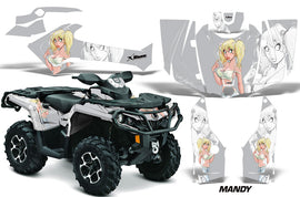 ATV Graphics Kit Decal Wrap For CanAm Outlander 800R/1000 XT-P DPS SST G2 MANDY WHITE SILVER-atv motorcycle utv parts accessories gear helmets jackets gloves pantsAll Terrain Depot