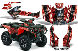 ATV Graphics Kit Decal Wrap For CanAm Outlander 800R/1000 XT-P DPS SST G2 HATTER RED BLACK-atv motorcycle utv parts accessories gear helmets jackets gloves pantsAll Terrain Depot