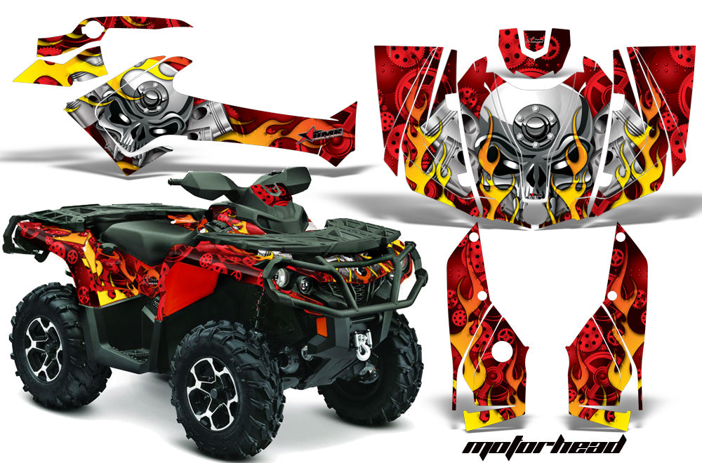 ATV Graphics Kit Decal Wrap For CanAm Outlander 800R/1000 XT-P DPS SST G2 MOTORHEAD RED-atv motorcycle utv parts accessories gear helmets jackets gloves pantsAll Terrain Depot