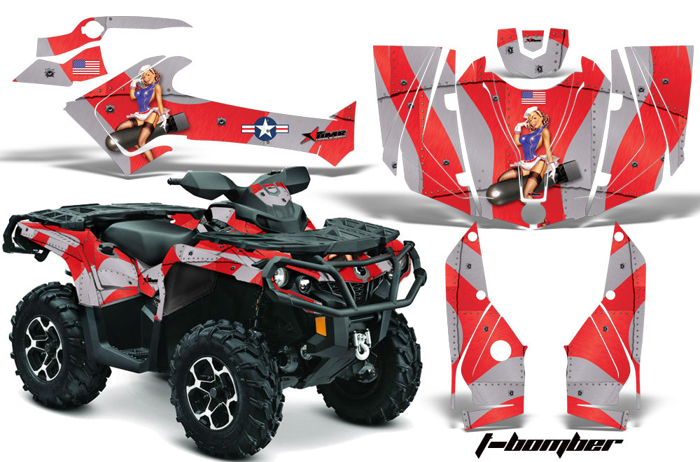 ATV Graphics Kit Decal Wrap For CanAm Outlander 800R/1000 XT-P DPS SST G2 TBOMBER RED-atv motorcycle utv parts accessories gear helmets jackets gloves pantsAll Terrain Depot