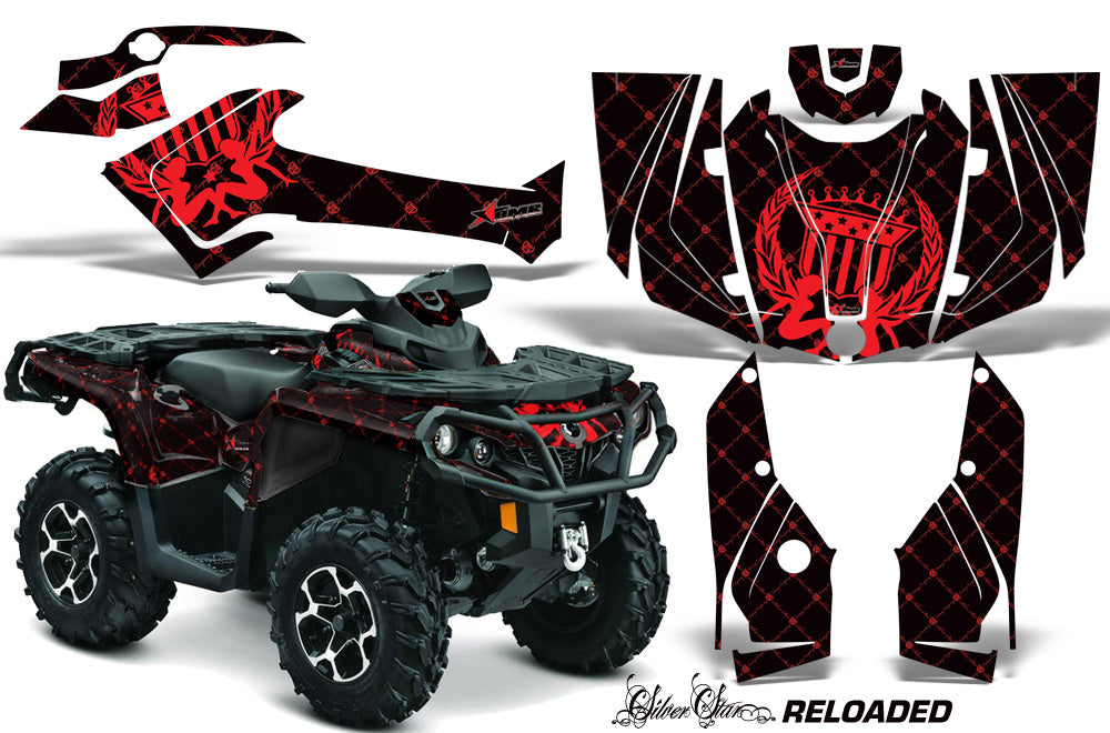 ATV Graphics Kit Decal Wrap For CanAm Outlander 800R/1000 XT-P DPS SST G2 RELOADED RED BLACK-atv motorcycle utv parts accessories gear helmets jackets gloves pantsAll Terrain Depot