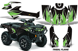 ATV Graphics Kit Decal Wrap For CanAm Outlander 800R/1000 XT-P DPS SST G2 TRIBAL GREEN BLACK-atv motorcycle utv parts accessories gear helmets jackets gloves pantsAll Terrain Depot