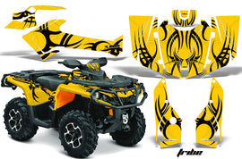 ATV Graphics Kit Decal Wrap For CanAm Outlander 800R/1000 XT-P DPS SST G2 TRIBE BLACK YELLOW-atv motorcycle utv parts accessories gear helmets jackets gloves pantsAll Terrain Depot