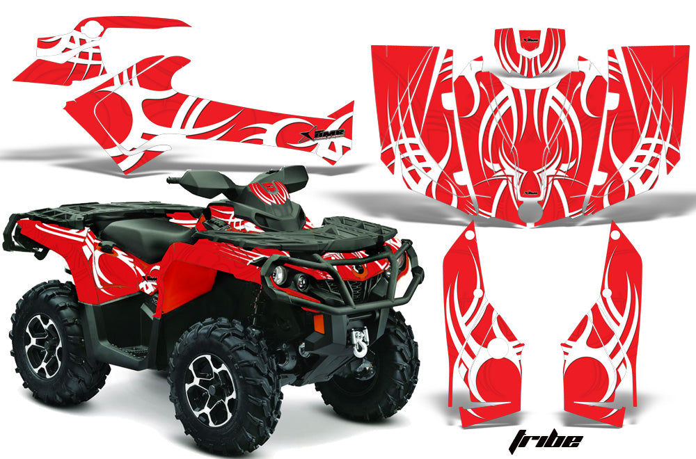 ATV Graphics Kit Decal Wrap For CanAm Outlander 800R/1000 XT-P DPS SST G2 TRIBE RED WHITE-atv motorcycle utv parts accessories gear helmets jackets gloves pantsAll Terrain Depot