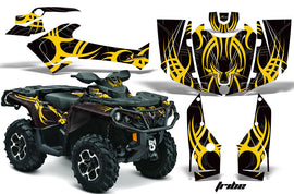 ATV Graphics Kit Decal Wrap For CanAm Outlander 800R/1000 XT-P DPS SST G2 TRIBE YELLOW BLACK-atv motorcycle utv parts accessories gear helmets jackets gloves pantsAll Terrain Depot