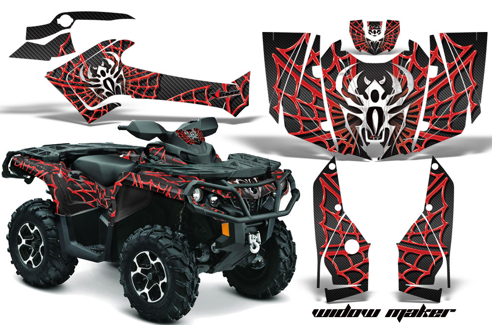 ATV Graphics Kit Decal Wrap For CanAm Outlander 800R/1000 XT-P DPS SST G2 WIDOW RED BLACK-atv motorcycle utv parts accessories gear helmets jackets gloves pantsAll Terrain Depot