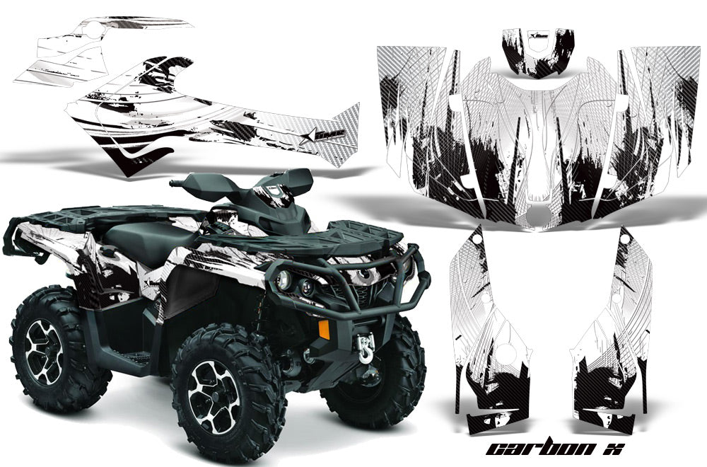 ATV Graphics Kit Decal Wrap For CanAm Outlander 800R/1000 XT-P DPS SST G2 CARBONX WHITE-atv motorcycle utv parts accessories gear helmets jackets gloves pantsAll Terrain Depot