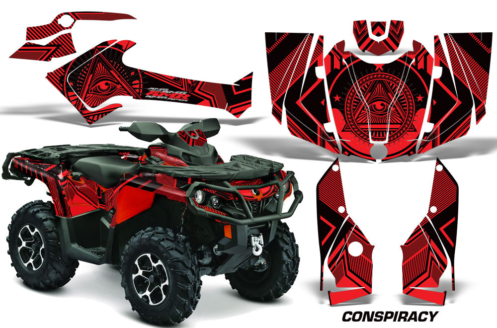 ATV Graphics Kit Decal Wrap For CanAm Outlander 800R/1000 XT-P DPS SST G2 CONSPIRACY RED-atv motorcycle utv parts accessories gear helmets jackets gloves pantsAll Terrain Depot