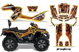 ATV Graphics Kit Decal Wrap For CanAm Outlander Max 500/800 2006-2012 FIRESTORM YELLOW-atv motorcycle utv parts accessories gear helmets jackets gloves pantsAll Terrain Depot