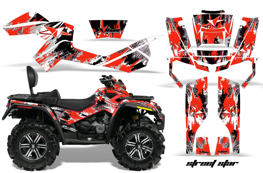 ATV Graphics Kit Decal Wrap For CanAm Outlander Max 500/800 2006-2012 STREET STAR RED-atv motorcycle utv parts accessories gear helmets jackets gloves pantsAll Terrain Depot