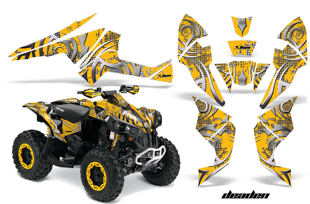 ATV Decal Graphics Kit Quad Wrap For Can-Am Renegade 500 X/R 800X/R 1000 DEADEN YELLOW-atv motorcycle utv parts accessories gear helmets jackets gloves pantsAll Terrain Depot