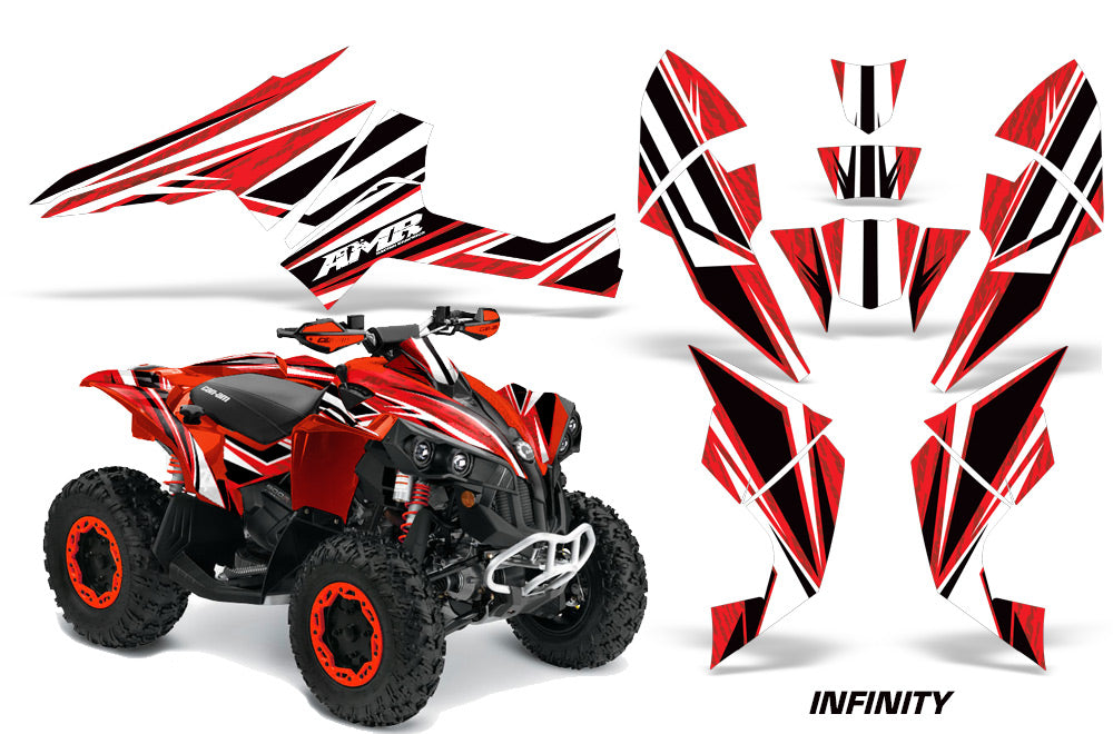 ATV Decal Graphics Kit Quad Wrap For Can-Am Renegade 500 X/R 800X/R 1000 INFINITY RED-atv motorcycle utv parts accessories gear helmets jackets gloves pantsAll Terrain Depot