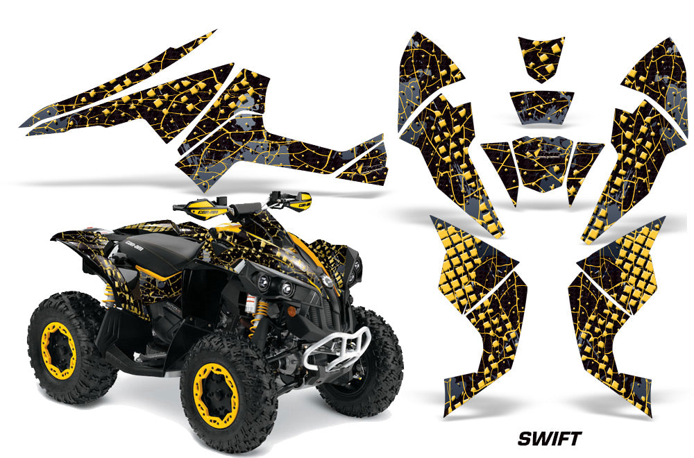 ATV Decal Graphics Kit Quad Wrap For Can-Am Renegade 500 X/R 800X/R 1000 SWIFT YELLOW-atv motorcycle utv parts accessories gear helmets jackets gloves pantsAll Terrain Depot