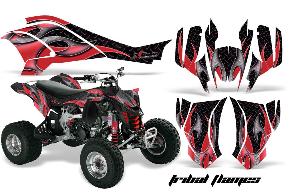 ATV Graphics Kit Quad Decal Wrap For Can-Am DS450 XMX XXC 2008-2016 TRIBAL RED BLACK-atv motorcycle utv parts accessories gear helmets jackets gloves pantsAll Terrain Depot