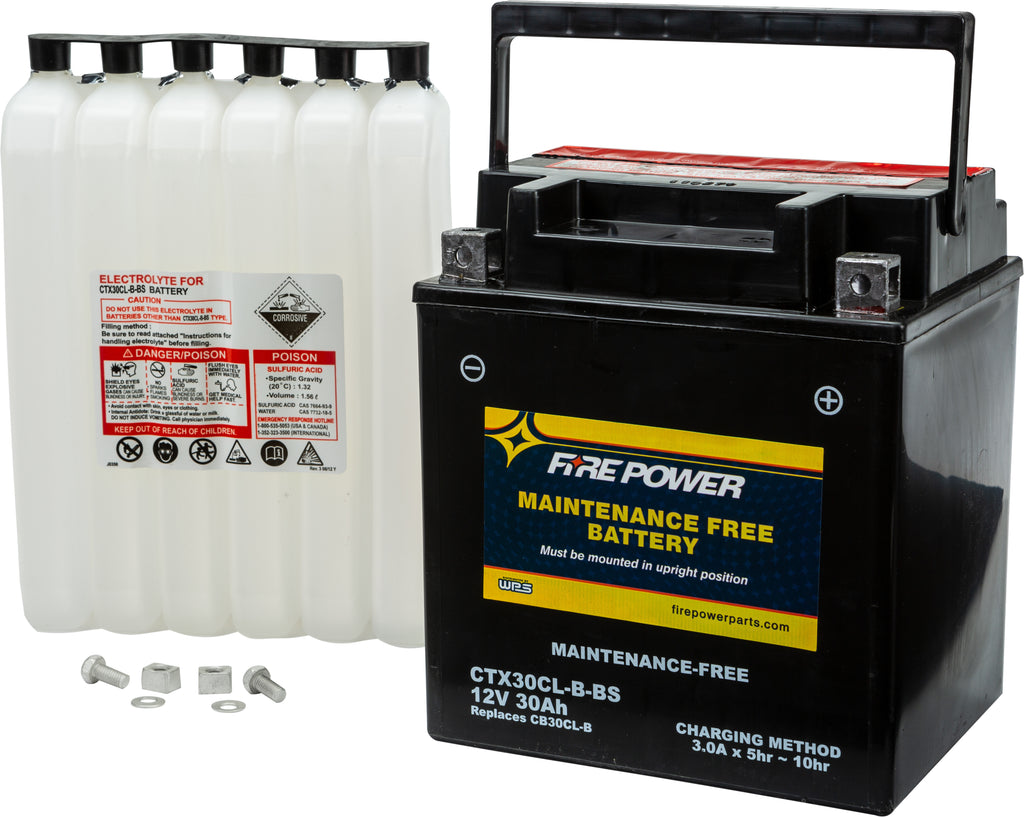 FIRE POWER MAINTENANCE FREE BATTERY CTX30CL-B- CTX30CL-B-BS