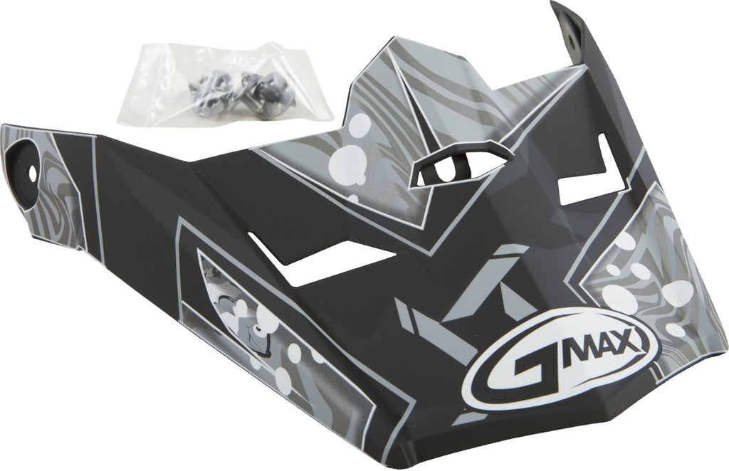 GMAX VISOR W/SCREWS HOOPER MX-46Y MATTE BLACK/DARK SILVER YS-YL G046863
