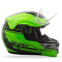 Load image into Gallery viewer, GMAX MD-04S MODULAR QUADRANT SNOW HELMET HI-VIS GREEN/BLACK XS G2041673 TC-23