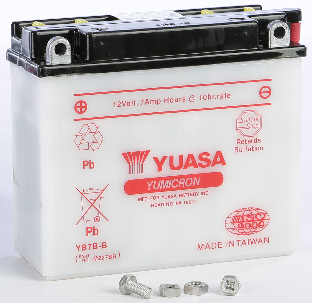 YUASA BATTERY YB7B-B CONVENTIONAL YUAM227BB-atv motorcycle utv parts accessories gear helmets jackets gloves pantsAll Terrain Depot