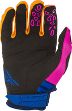 Load image into Gallery viewer, FLY RACING KINETIC K220 GLOVES MIDNIGHT/BLUE/ORANGE SZ 12 373-51912