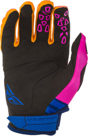FLY RACING KINETIC K220 GLOVES MIDNIGHT/BLUE/ORANGE SZ 13 373-51913