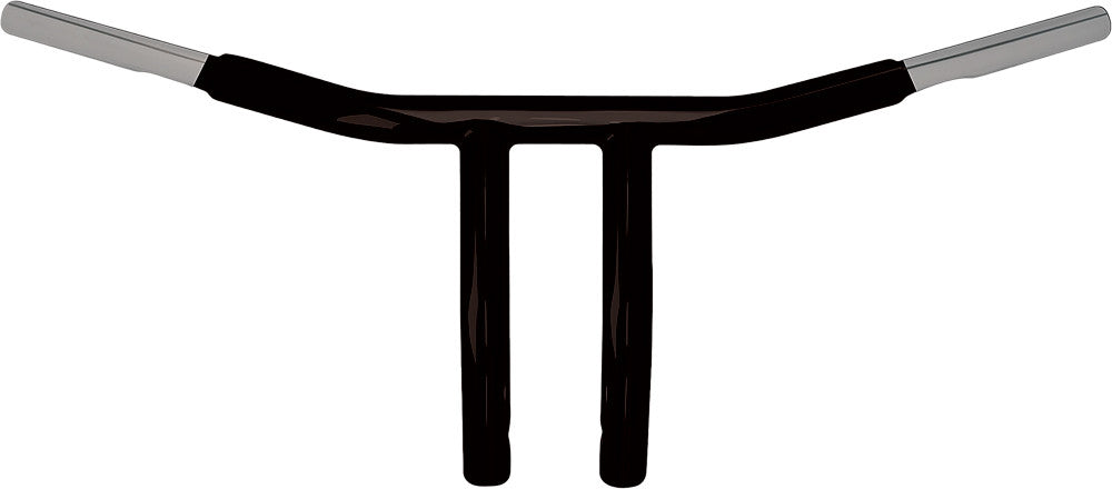WILD 1 CHUBBY DRAG BAR 8" BUILTIN PULLBACK RISERS BLK WO501B