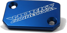 Load image into Gallery viewer, WORKS BILLET FRONT BRAKE COVER BLUE HUSKY 21-062