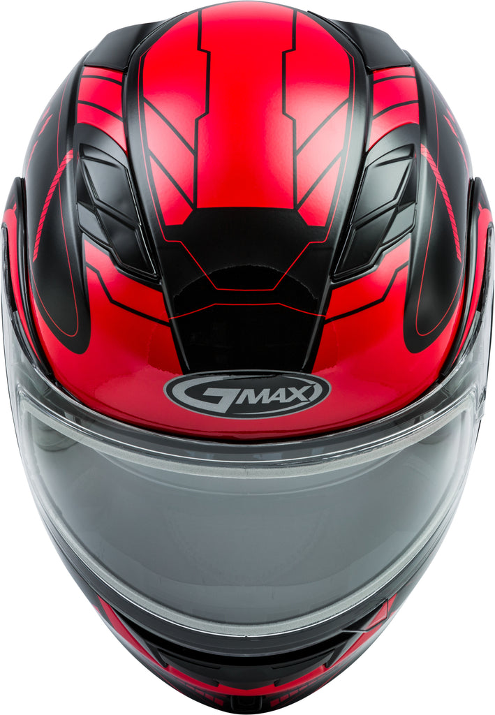 GMAX MD-01S MODULAR WIRED SNOW HELMET BLACK/RED XS G2011203D TC-1