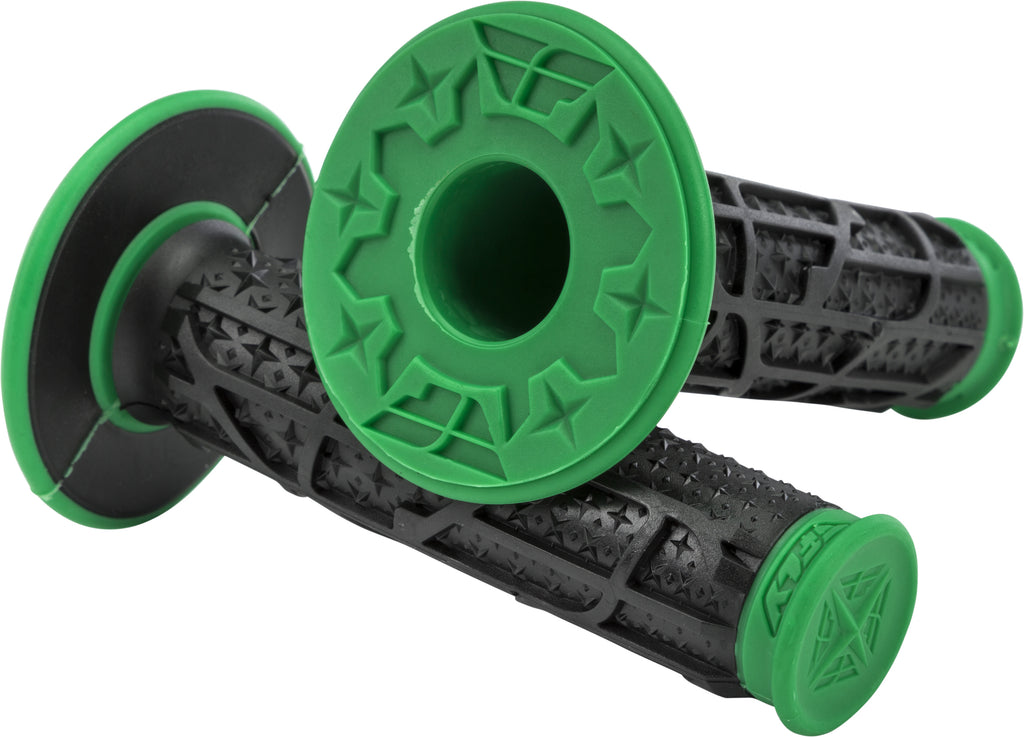 FLY RACING PILOT II MX GRIPS GREEN/BLACK 01173615A