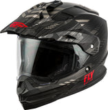 FLY RACING TREKKER QUANTUM HELMET MATTE BLACK/GREY/RED LG 73-7017L