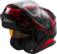 Load image into Gallery viewer, GMAX MD-01S MODULAR WIRED SNOW HELMET BLACK/RED XS G2011203D TC-1
