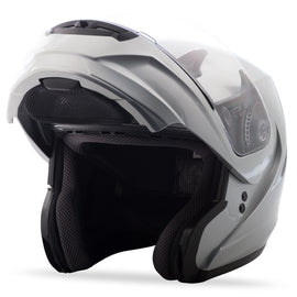 GMAX MD-04 MODULAR HELMET METALLIC SILVER 3X G104199