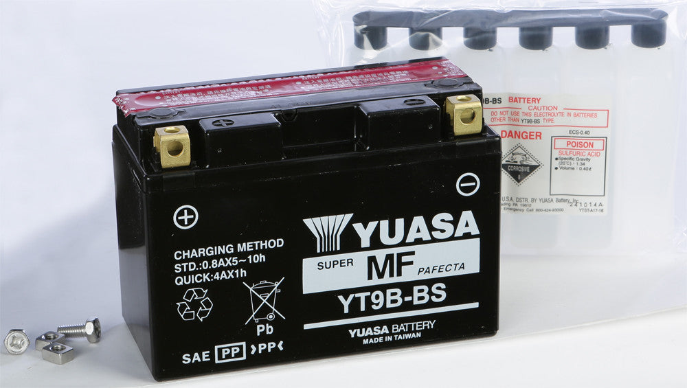 YUASA BATTERY YT9B-BS MAINTENANCE FREE YUAM629B4-atv motorcycle utv parts accessories gear helmets jackets gloves pantsAll Terrain Depot