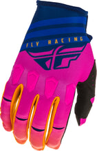 Load image into Gallery viewer, FLY RACING KINETIC K220 GLOVES MIDNIGHT/BLUE/ORANGE SZ 13 373-51913