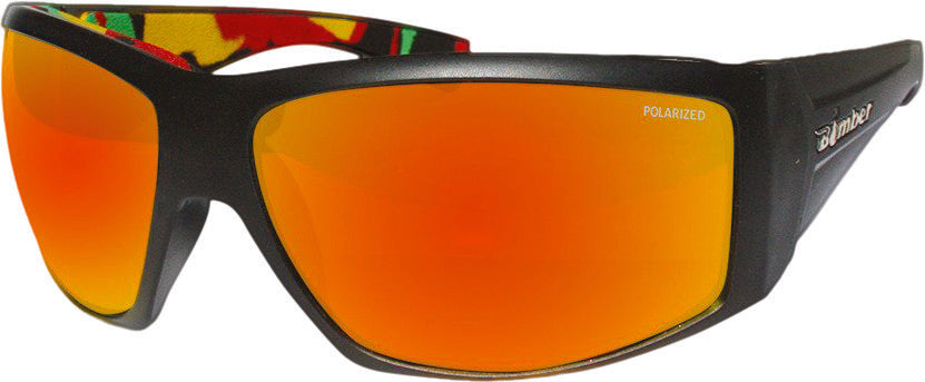 BOMBER AHI BOMB EYEWEAR MATTE BLACK W/RED MIRROR POLARIZED AH111-RM-RSTA