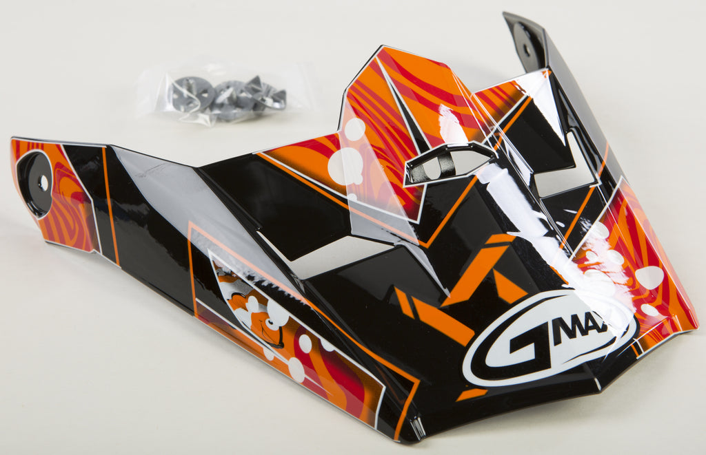 GMAX VISOR W/SCREWS HOOPER MX-46Y BLACK/ORANGE YS-YL G046861