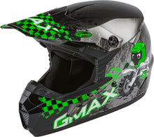 Load image into Gallery viewer, GMAX YOUTH MX-46Y OFF-ROAD ANIM8 HELMET DARK SILVER/GREEN YM G3461801