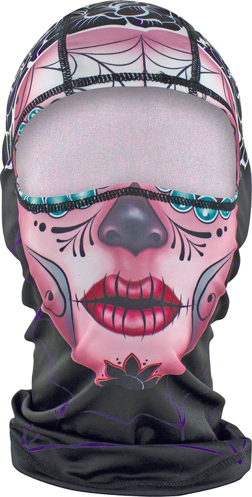 ZAN BALACLAVA POLISHEDYESTER SUGAR SKULL WBP082